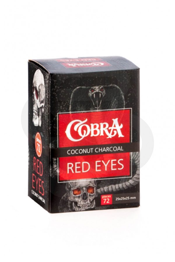 Купить кокосовый уголь для кальяна Cobra Red Eyes 72шт в СПб - магазин кальянов Смогус