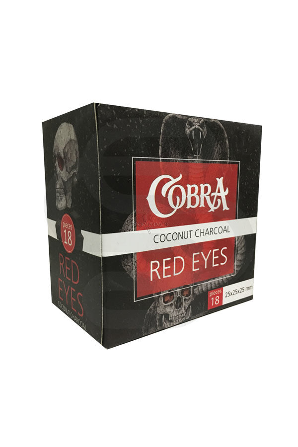Купить кокосовый уголь для кальяна Cobra Red Eyes 18шт в СПб - магазин кальянов Смогус